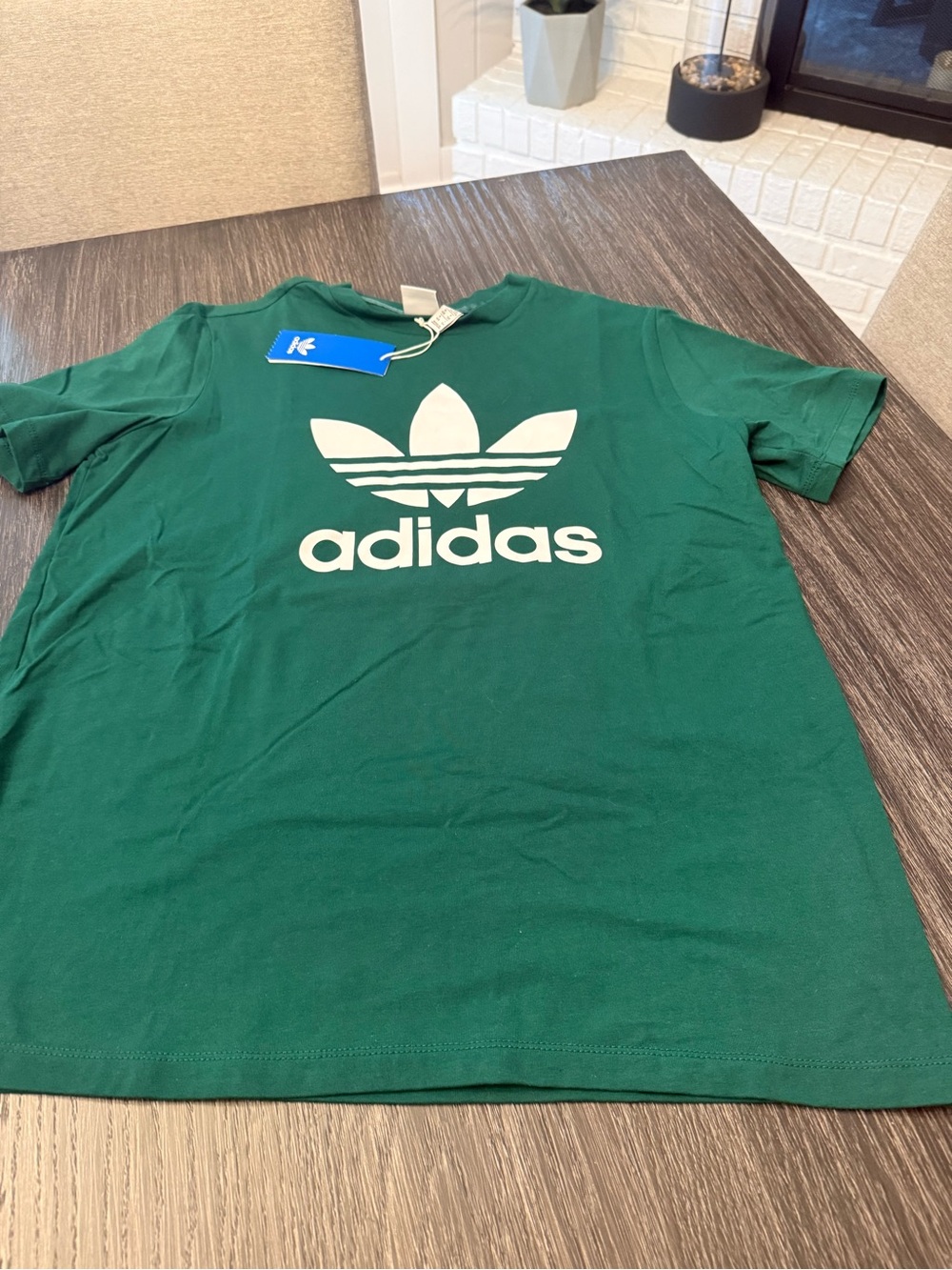 adidas Green Trefoil Logo Short Sleeve Tee